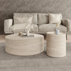 Mesa - Salontafel set van 2 - Travertin - 90x32 cm