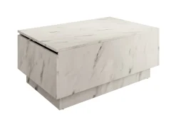 Micha - Salontafel met opbergruimte - Wit marmerlook