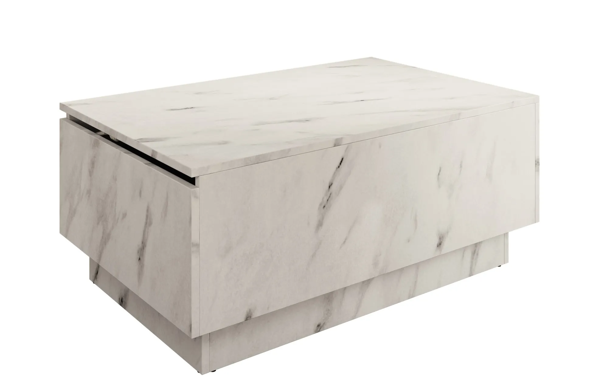 Micha - Salontafel met opbergruimte - Wit marmerlook
