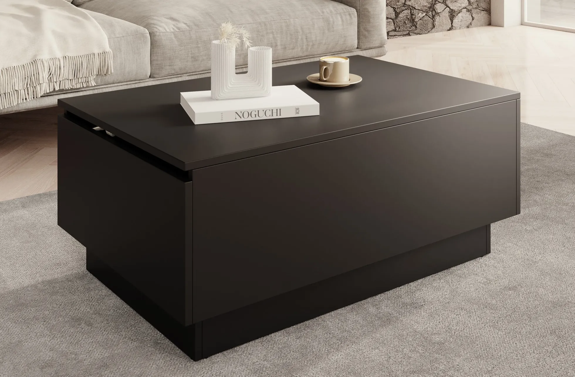 Micha - Salontafel met opbergruimte - Zwart