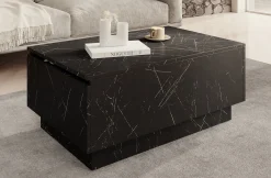 Micha - Salontafel met opbergruimte - Zwart marmerlook