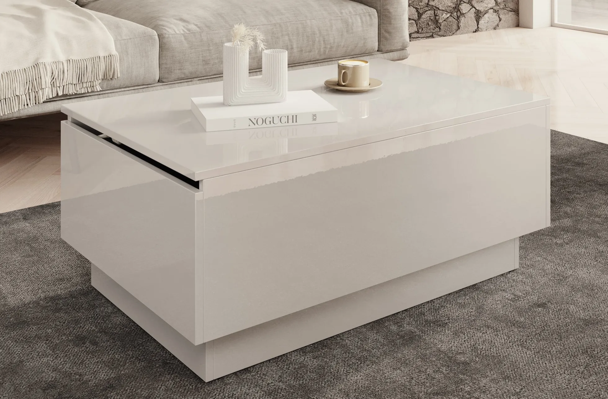 Micha - Salontafel met opbergruimte - Wit