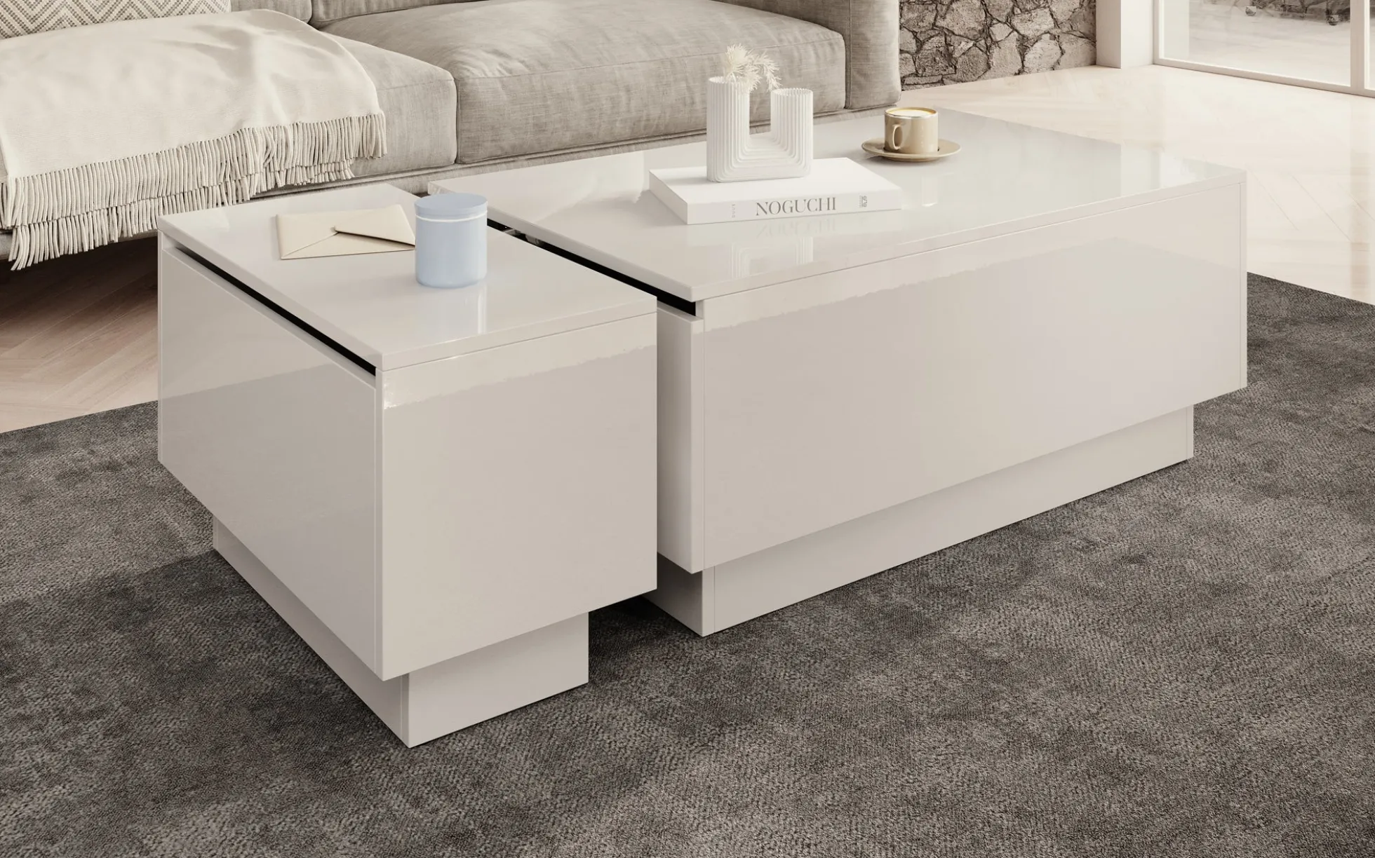 Micha - Salontafel met opbergruimte - Wit