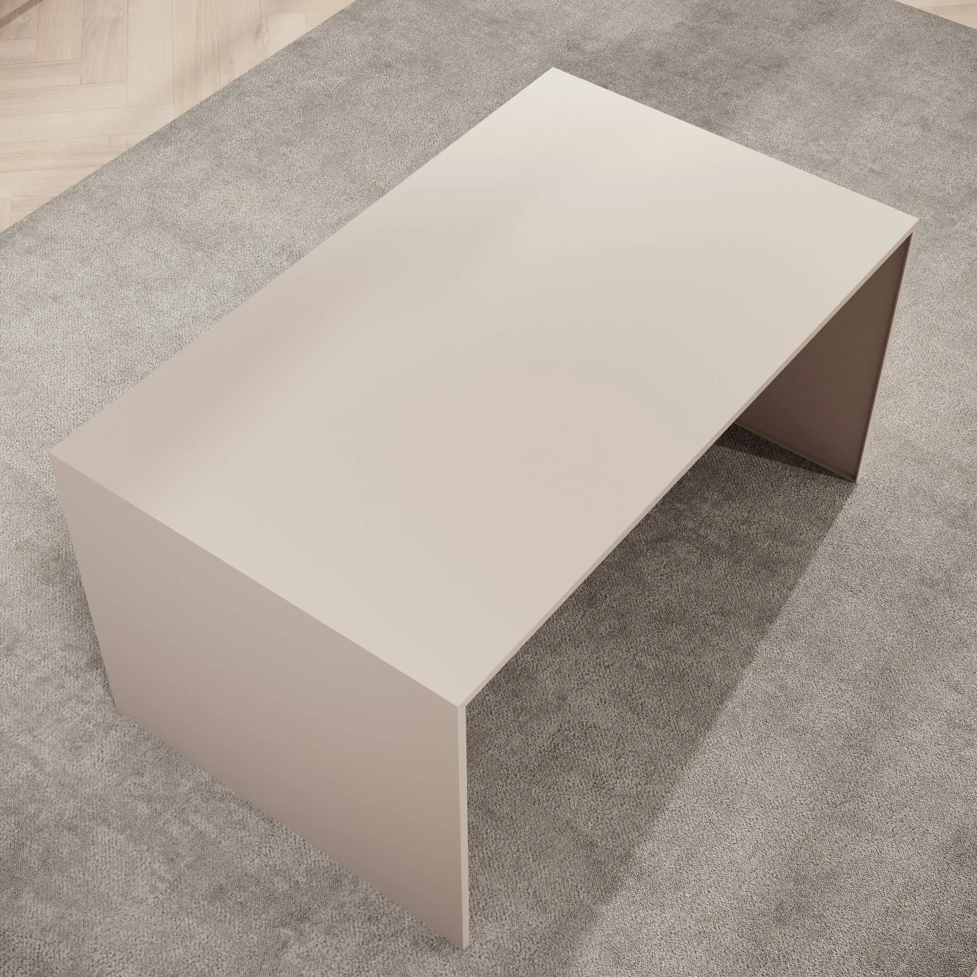 Miraal - Salontafel - Beige metaal - 100x60x50 cm
