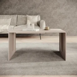Miraal - Salontafel - Beige metaal - 100x60x50 cm