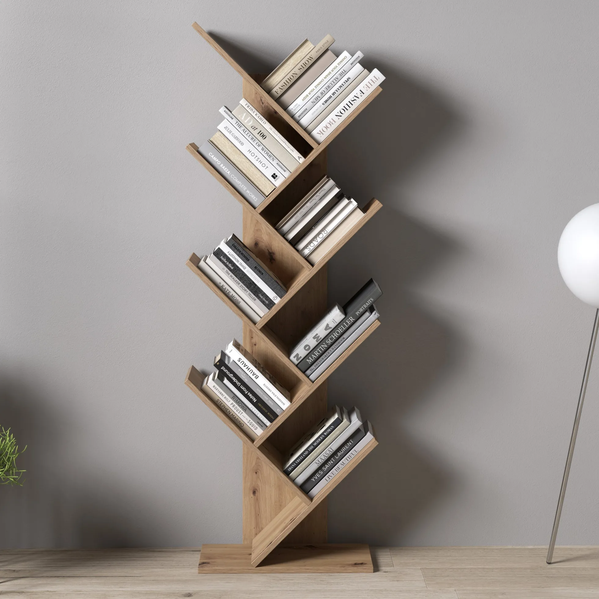Mirabelle - Boekenkast - Eikenpatroon - 49x24x149 cm
