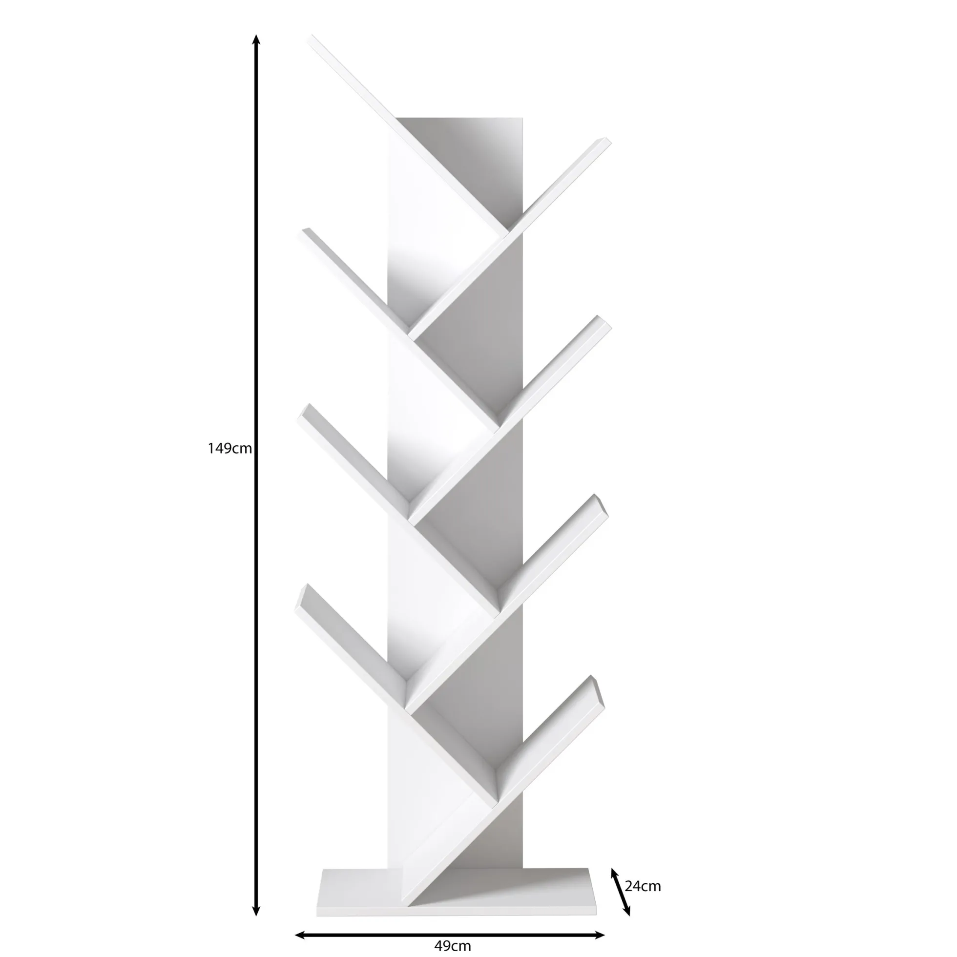 Mirabelle - Boekenkast - Wit - 49x24x149 cm