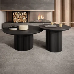 Mixx - Salontafel set van 2 - Zwart - 80x36 cm