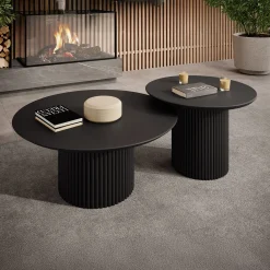 Mixx - Salontafel set van 2 - Zwart - 80x36 cm