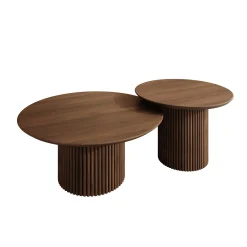 Mixx - Salontafel set van 2 - Walnootpatroon - 80x36 cm