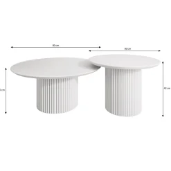 Mixx - Salontafel set van 2 - Walnootpatroon - 80x36 cm
