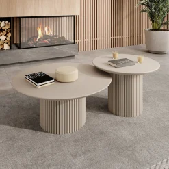 Mixx - Salontafel set van 2 - Beige - 80x36 cm