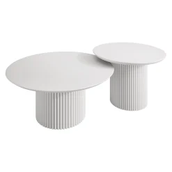 Mixx - Salontafel set van 2 - Wit - 80x36 cm