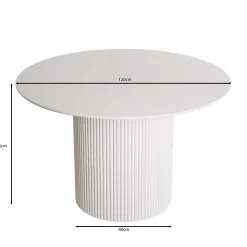 Modena - Eetkamertafel - Wit - 120x120x76 cm