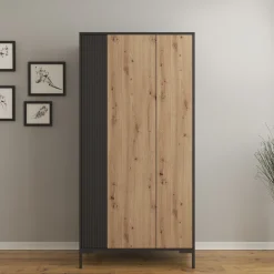 Molina - Kledingkast 2-deurs - Eiken - 90x55x184 cm