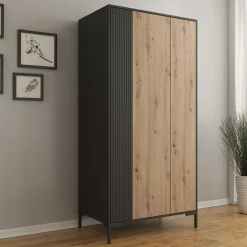 Molina - Kledingkast 2-deurs - Eiken - 90x55x184 cm