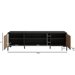 Molina - TV-Meubel - Zwart - 180 cm