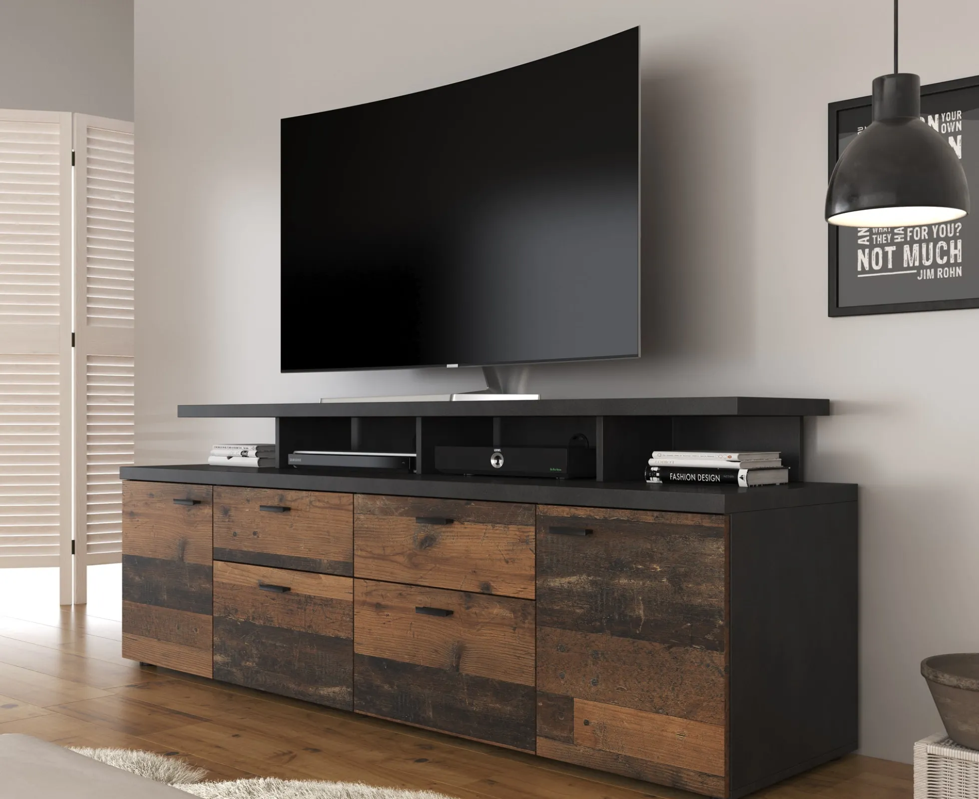 Molly - TV-Meubel - Old wood - 180 cm