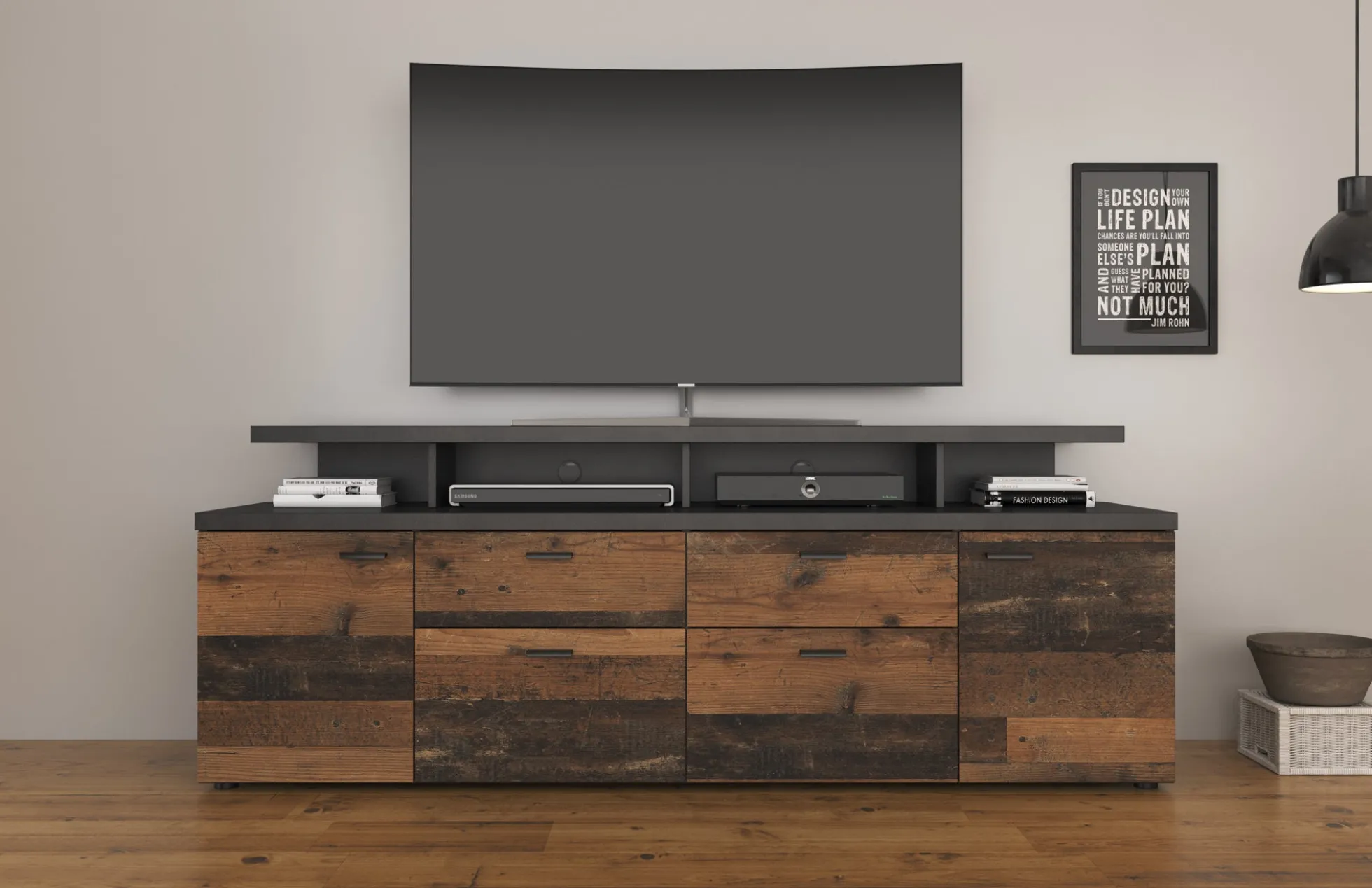 Molly - TV-Meubel - Old wood - 180 cm