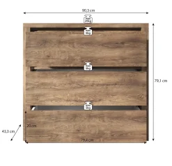 Monaco - Dressoir - Eiken - 90x43x80 cm