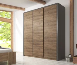 Monaco - Kledingkast 3-deurs - Eiken/grijs - 166x53x197 cm