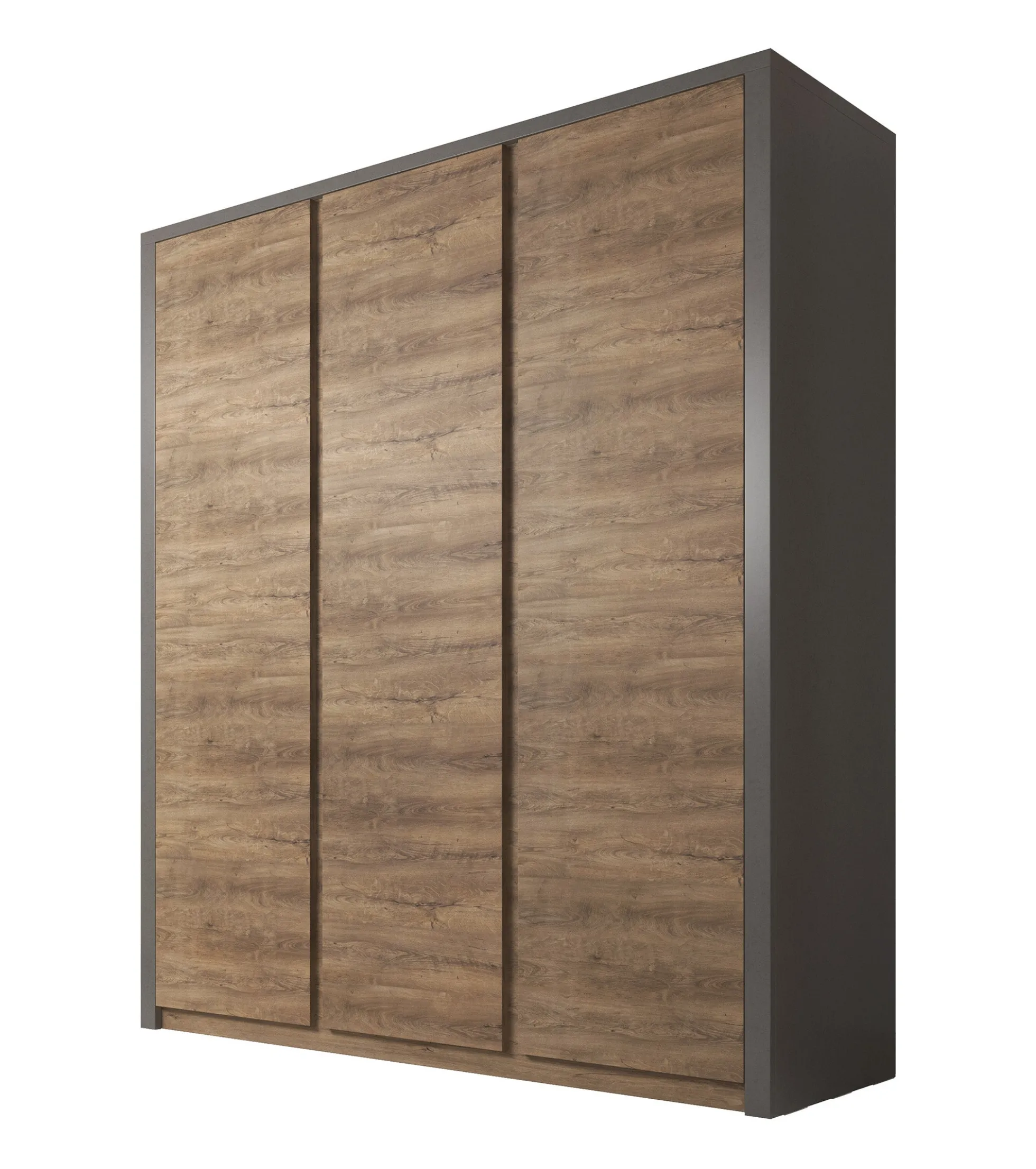 Monaco - Kledingkast 3-deurs - Eiken/grijs - 166x53x197 cm