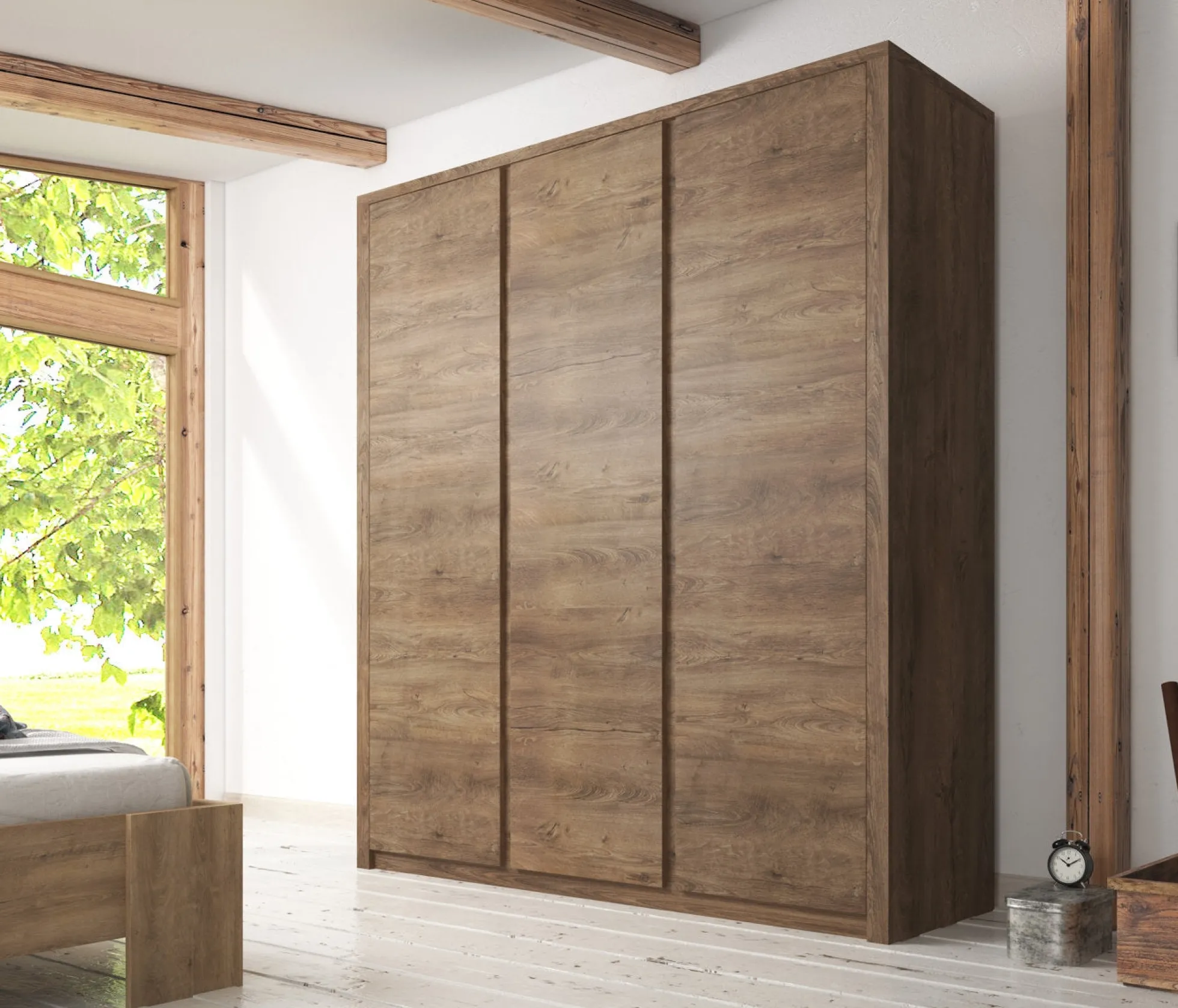 Monaco - Kledingkast 3-deurs - Eiken - 166x53x197 cm