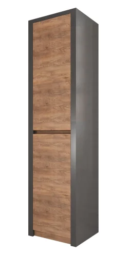 Monaco - Opbergkast met 2 deuren - Eiken/grijs - 50x43x197 cm