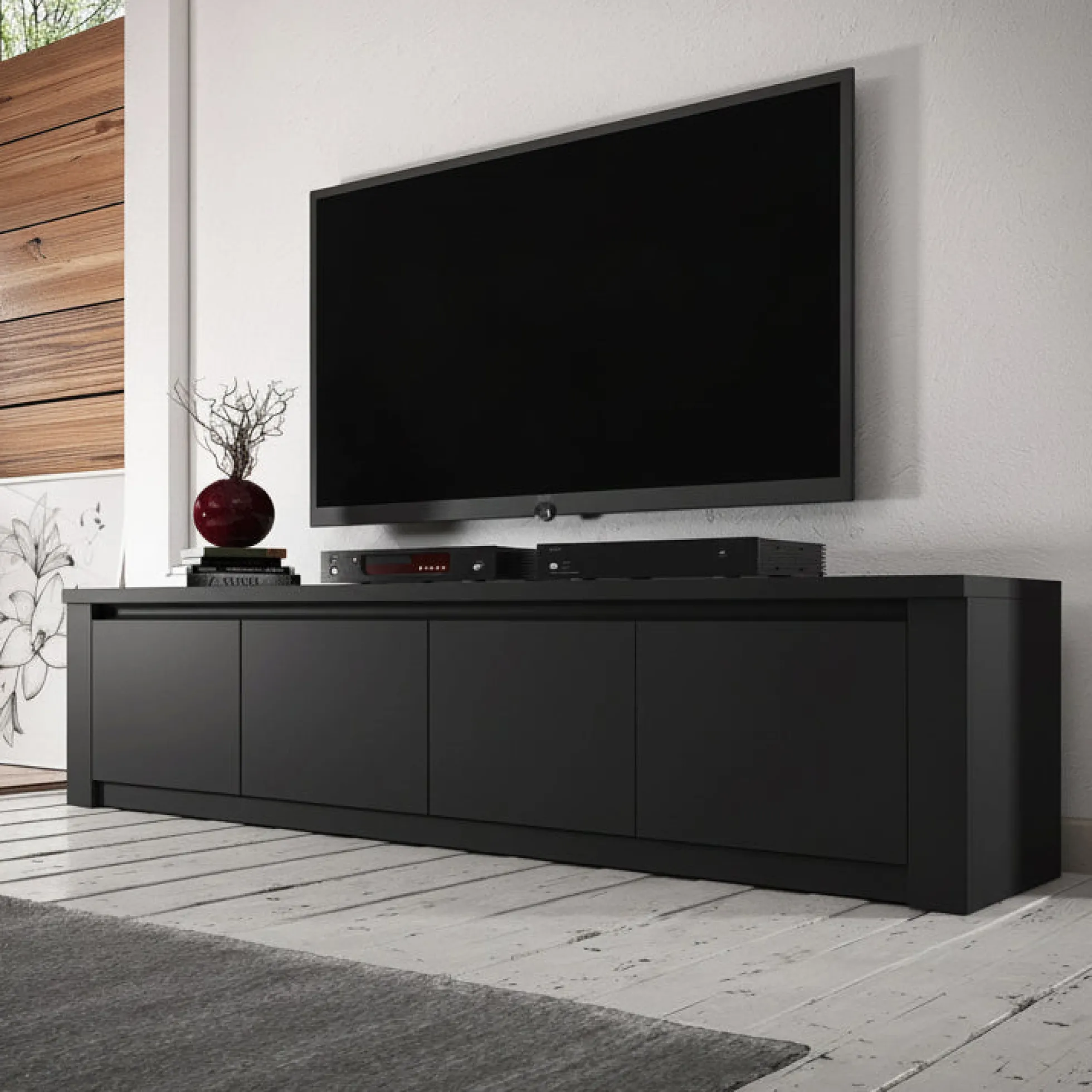 Monaco - TV-Meubel - Mat zwart - 170 cm