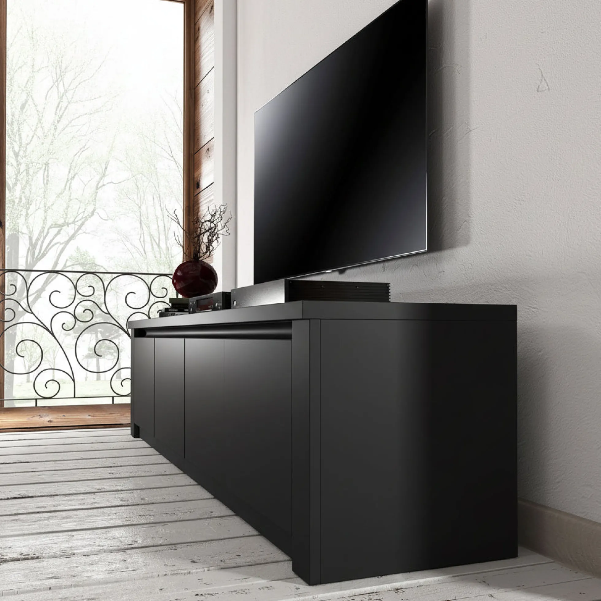 Monaco - TV-Meubel - Mat zwart - 170 cm