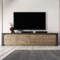 Monaco - TV-Meubel met 4 deuren - Eiken/grijs - 170 cm