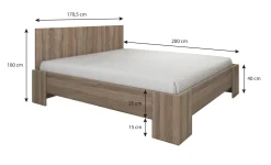 Monaco - Tweepersoonsbed - Eiken - 160x200 cm