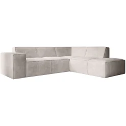 Monet - Hoekbank 4-zits met chaise longue - Ribstof beige - Rechts