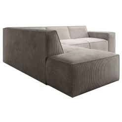 Monet - Hoekbank 4-zits met chaise longue - Ribstof beige - Links