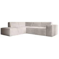 Monet - Hoekbank 4-zits met chaise longue - Ribstof beige - Links