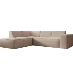Monet - Hoekbank 4-zits met chaise longue - Stof beige - Links - 261x2