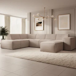 Monet XL - Hoekbank 5-zits met chaise longue - Stof beige - Rechts - 3
