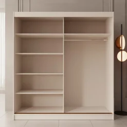 Moniq - Kledingkast met schuifdeuren - Beige - 200x65x215 cm