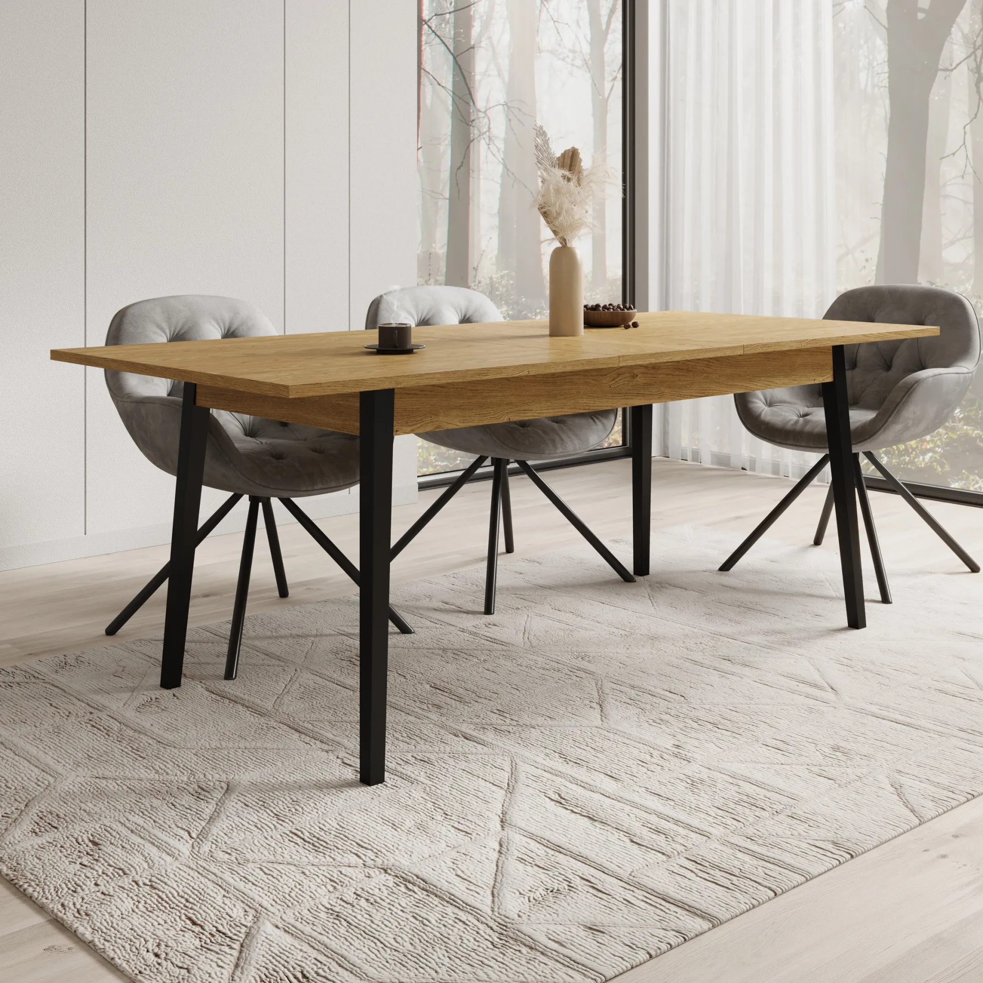 Monor - Eetkamertafel - Eiken - 200x90x76 cm