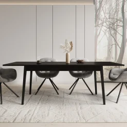 Monor - Eetkamertafel - Zwart - 220x90x76 cm