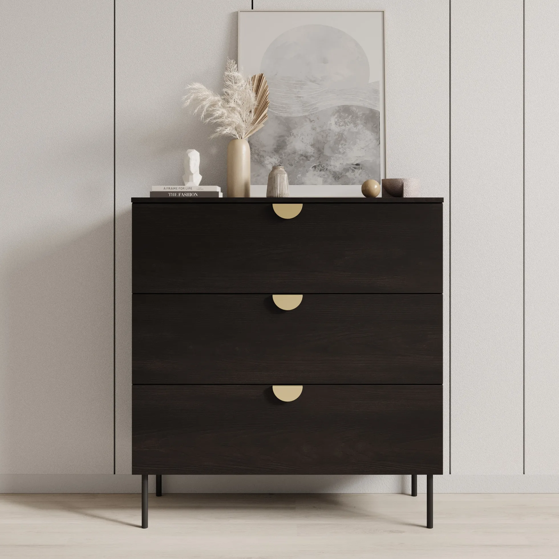 Monor - Ladekast - Zwart - 100x40x107 cm