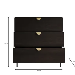 Monor - Ladekast - Zwart - 100x40x107 cm