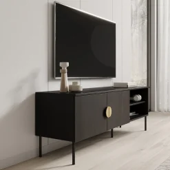 Monor - TV-Meubel - Zwart eiken - 160x40x54 cm