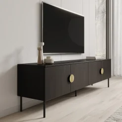 Monor - TV-Meubel - Zwart eiken - 200x40x54 cm
