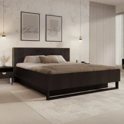 Monor - Tweepersoonsbed met opbergruimte - Zwart - 180x200 cm