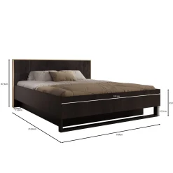Monor - Tweepersoonsbed met opbergruimte - Zwart - 180x200 cm
