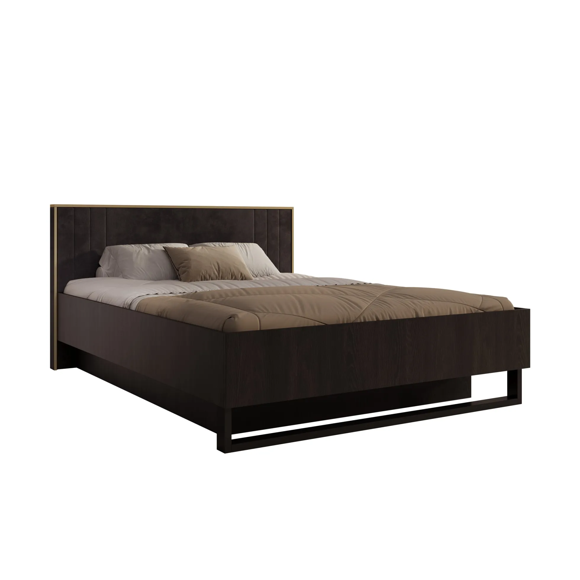 Monor - Tweepersoonsbed met opbergruimte - Zwart - 160x200 cm