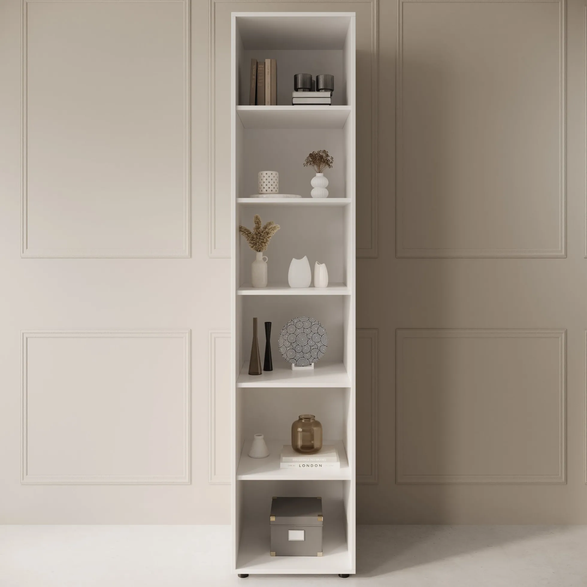 Montalo - Boekenkast - Wit - 45x45x206 cm