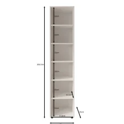 Montalo - Boekenkast - Wit - 45x45x206 cm