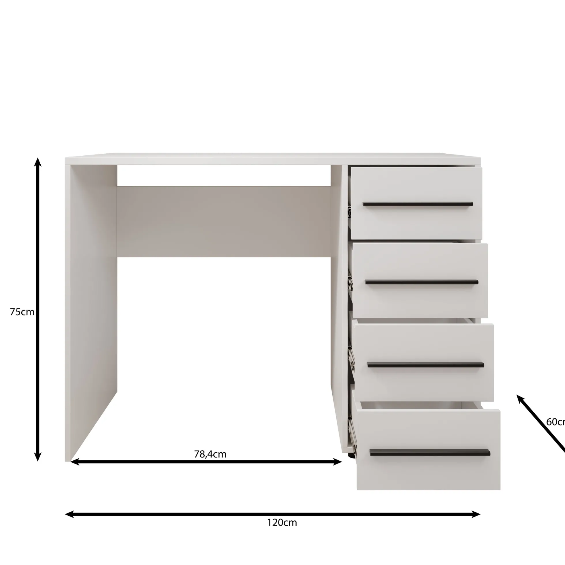Montalo - Bureau - Eikenpatroon - 120x60x75 cm